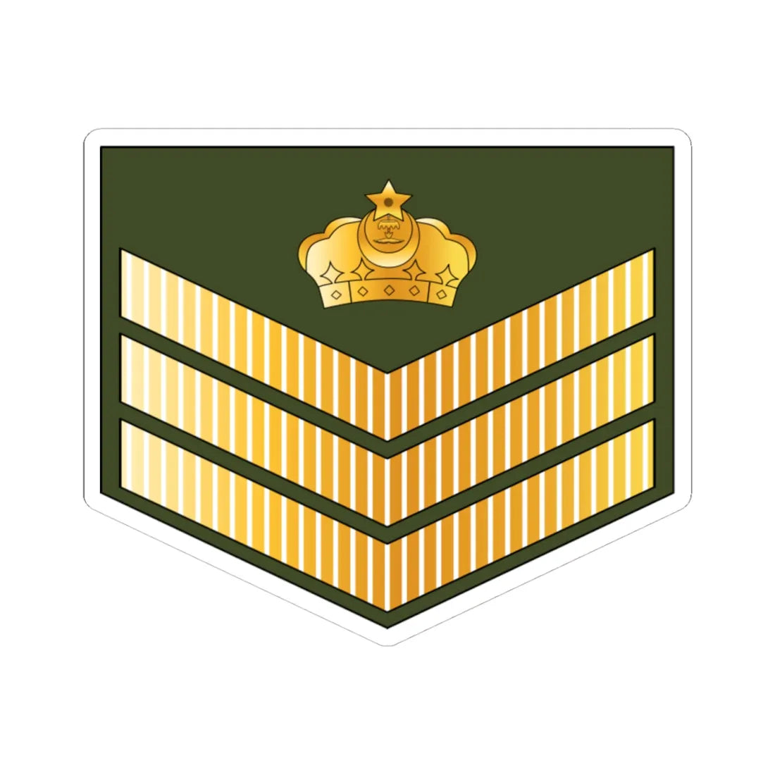 04.RBrLF SSG (Brunei) (Military Rank) STICKER Vinyl Kiss-Cut Decal 4 Inch White - The Sticker Space
