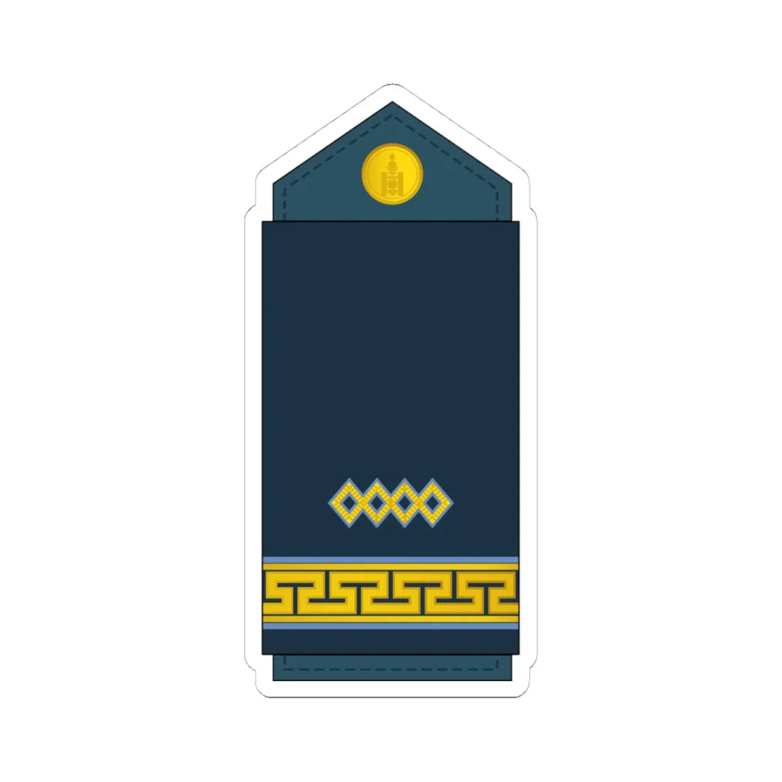 05.Mongolian Air Force SSGT (Mongolia) (Military Rank) STICKER Vinyl Kiss-Cut Decal 4 Inch White - The Sticker Space