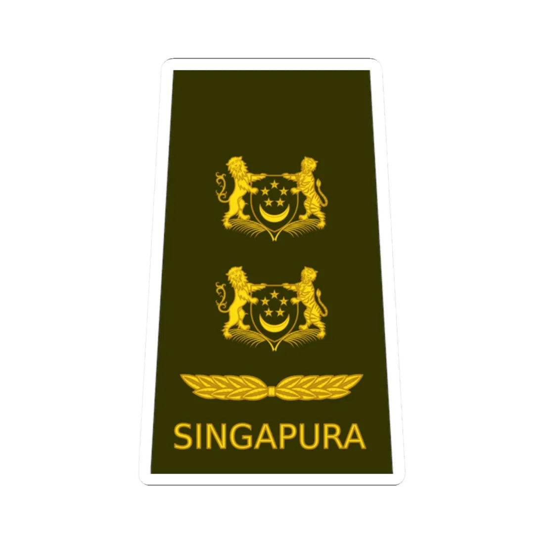 06 RSA OF04b (Singapore) (Military Rank) STICKER Vinyl Kiss-Cut Decal 2 Inch White - The Sticker Space