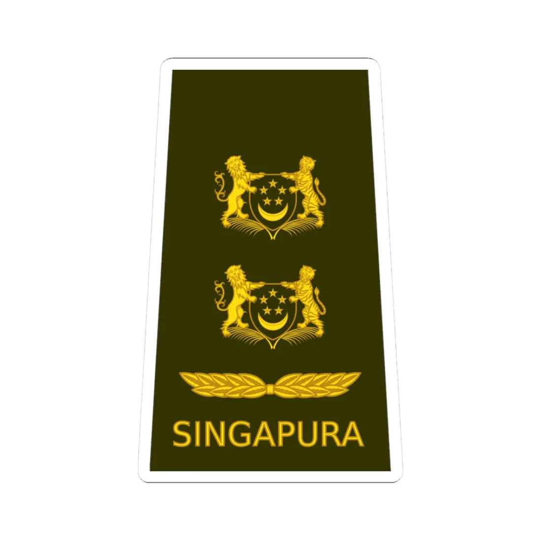 06 RSA OF04b (Singapore) (Military Rank) STICKER Vinyl Kiss-Cut Decal 3 Inch White - The Sticker Space