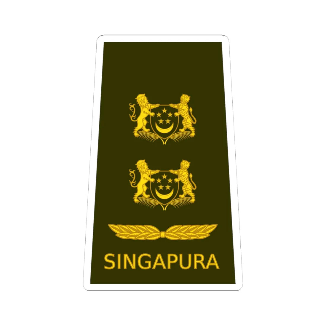 06 RSA OF04b (Singapore) (Military Rank) STICKER Vinyl Kiss-Cut Decal 4 Inch White - The Sticker Space
