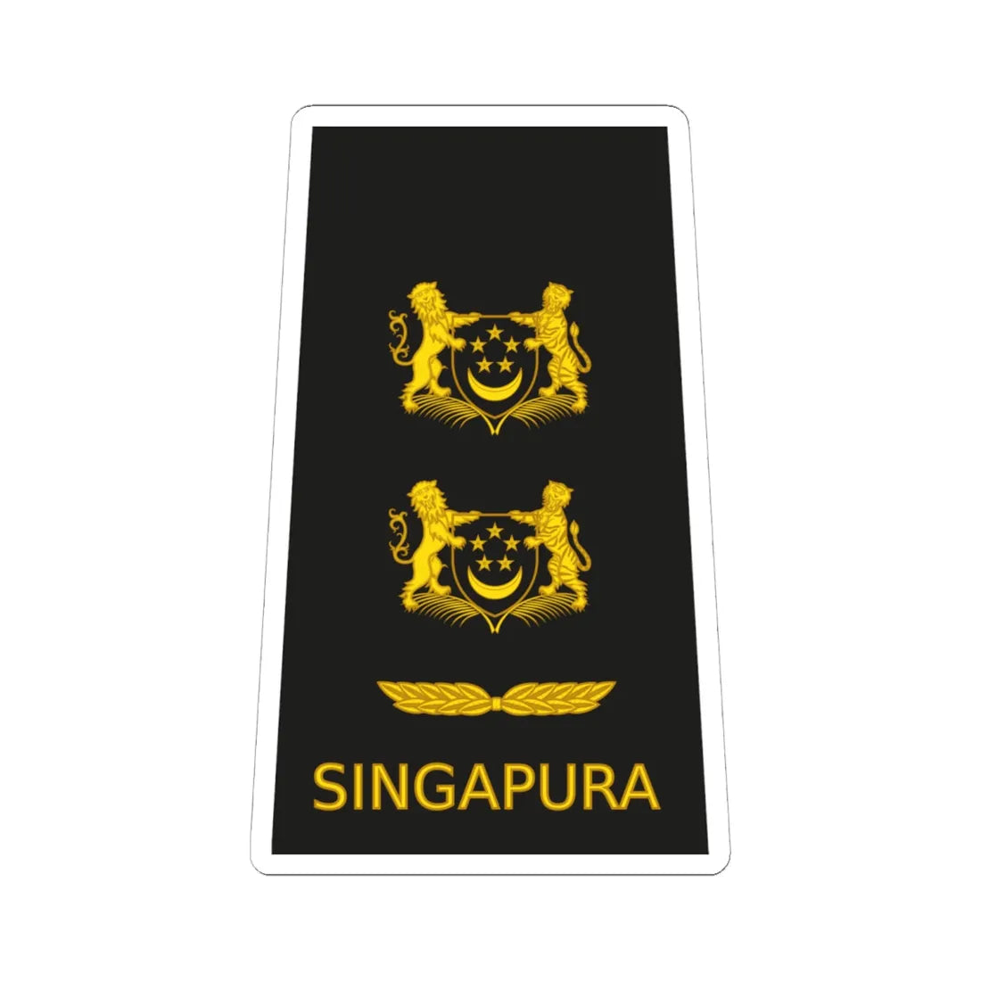 06 RSN OF04b (Singapore) (Military Rank) STICKER Vinyl Kiss-Cut Decal 6 Inch White - The Sticker Space