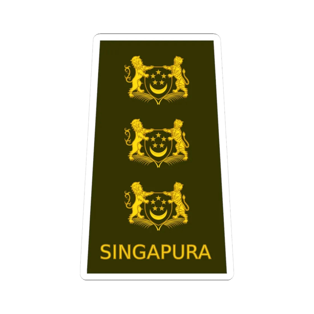 07 RSA OF05 (Singapore) (Military Rank) STICKER Vinyl Kiss-Cut Decal 3 Inch White - The Sticker Space