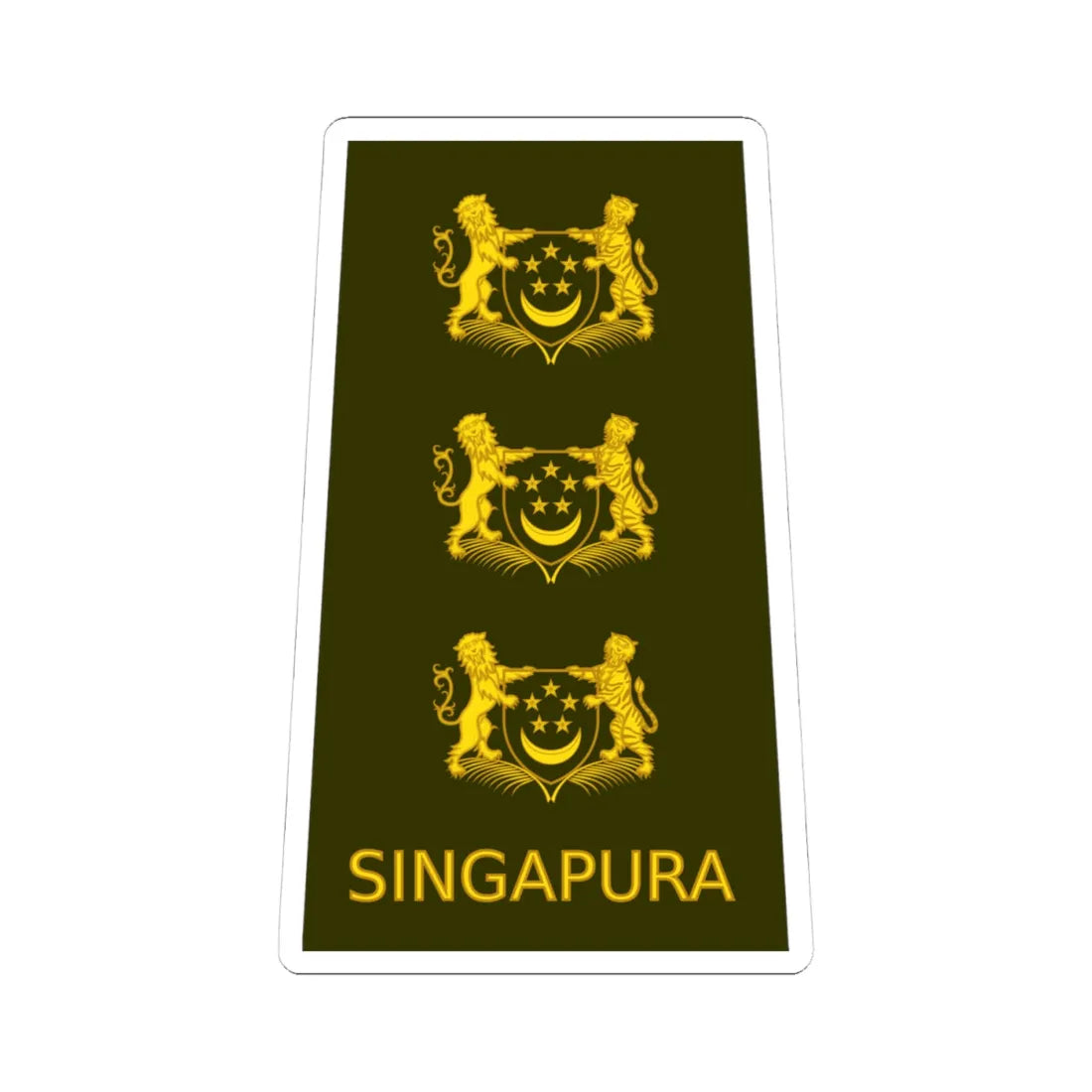 07 RSA OF05 (Singapore) (Military Rank) STICKER Vinyl Kiss-Cut Decal 4 Inch White - The Sticker Space