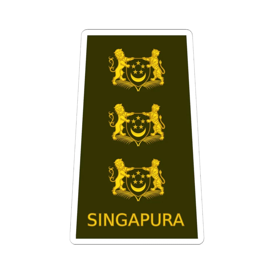 07 RSA OF05 (Singapore) (Military Rank) STICKER Vinyl Kiss-Cut Decal 6 Inch White - The Sticker Space