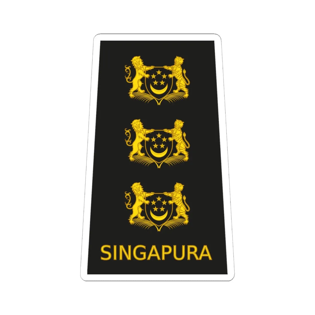 07 RSN OF05 (Singapore) (Military Rank) STICKER Vinyl Kiss-Cut Decal 6 Inch White - The Sticker Space