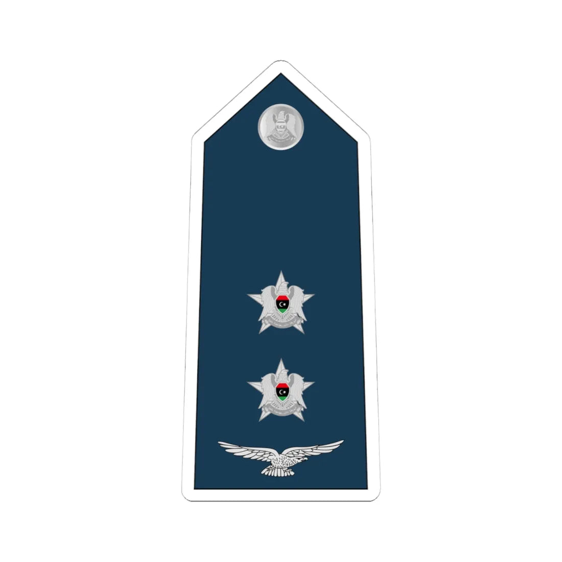 07.Libyan Air Force 1LT (Libya) (Military Rank) STICKER Vinyl Kiss-Cut Decal 4 Inch White - The Sticker Space