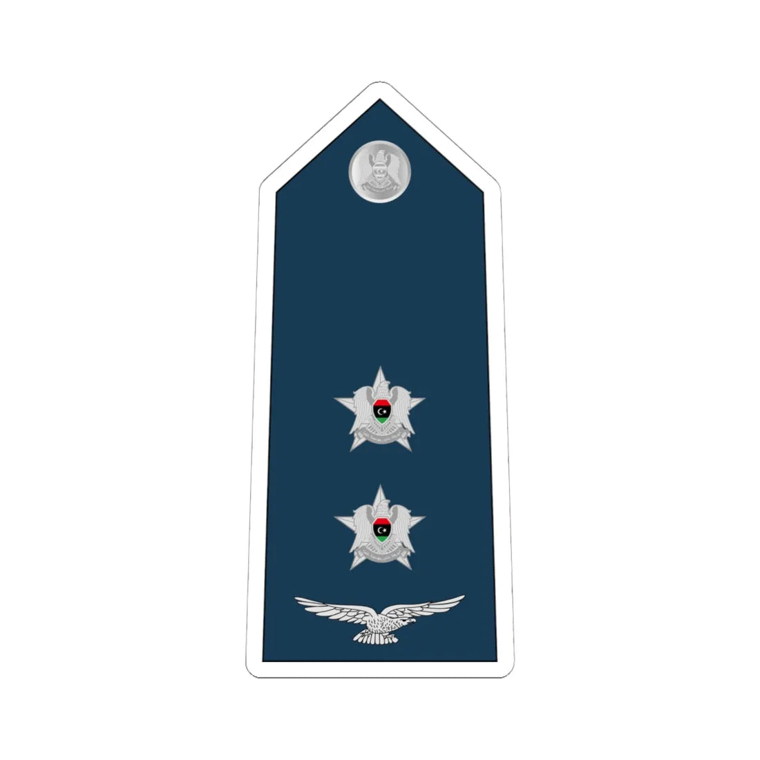 07.Libyan Air Force 1LT (Libya) (Military Rank) STICKER Vinyl Kiss-Cut Decal 6 Inch White - The Sticker Space