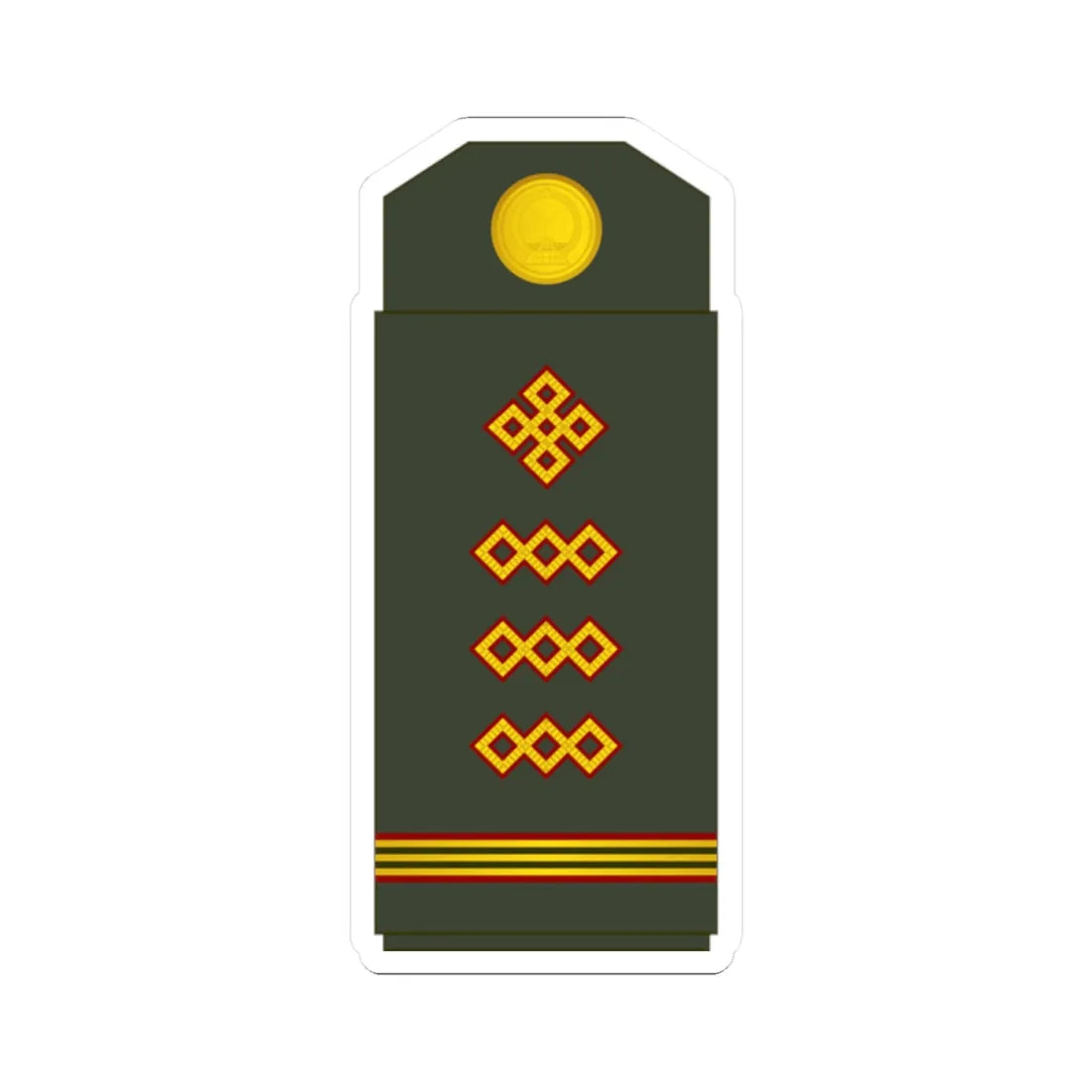 08 Mongolian Army TSG (Mongolia) (Military Rank) STICKER Vinyl Kiss-Cut Decal 2 Inch White - The Sticker Space