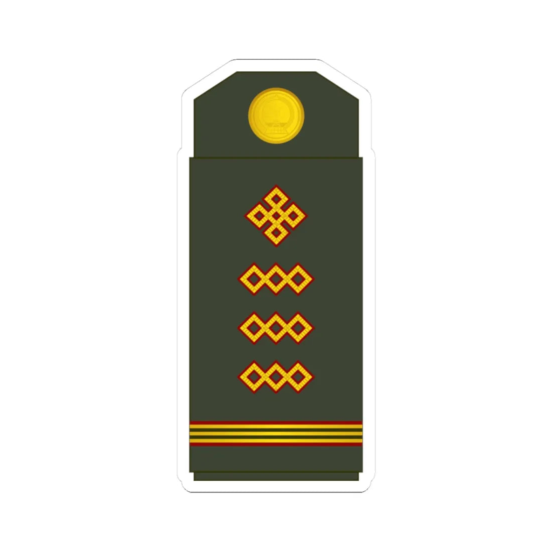 08 Mongolian Army TSG (Mongolia) (Military Rank) STICKER Vinyl Kiss-Cut Decal 3 Inch White - The Sticker Space