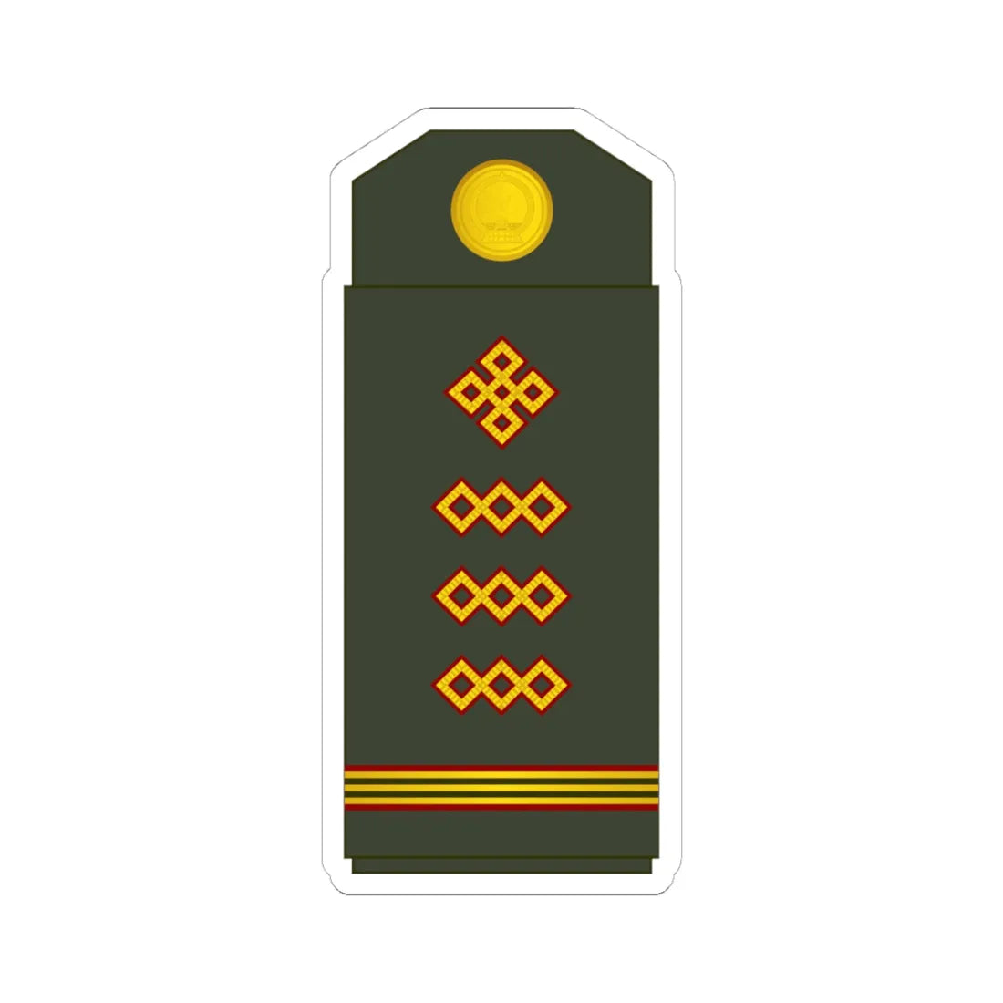 08 Mongolian Army TSG (Mongolia) (Military Rank) STICKER Vinyl Kiss-Cut Decal 4 Inch White - The Sticker Space