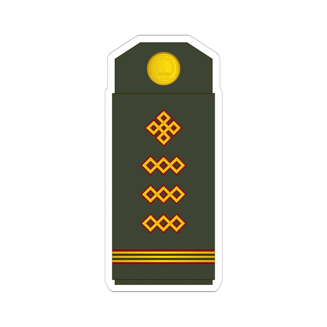 08 Mongolian Army TSG (Mongolia) (Military Rank) STICKER Vinyl Kiss-Cut Decal 6 Inch White - The Sticker Space