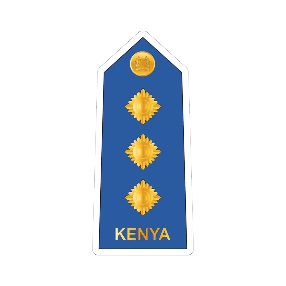 09. Kenyan Air Force CAPT (Kenya) (Military Rank) STICKER Vinyl Kiss-Cut Decal 4 Inch White - The Sticker Space