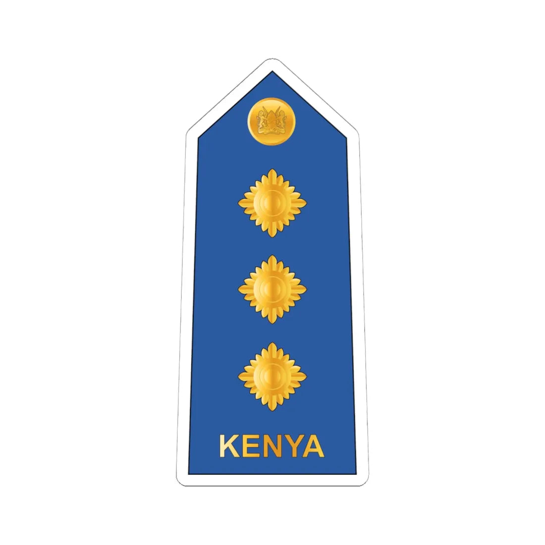 09. Kenyan Air Force CAPT (Kenya) (Military Rank) STICKER Vinyl Kiss-Cut Decal 6 Inch White - The Sticker Space