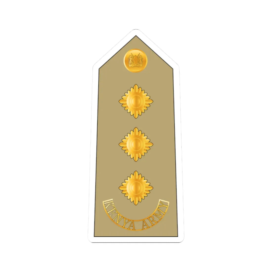 09. Kenyan Army CAPT (Kenya) (Military Rank) STICKER Vinyl Kiss-Cut Decal 2 Inch White - The Sticker Space