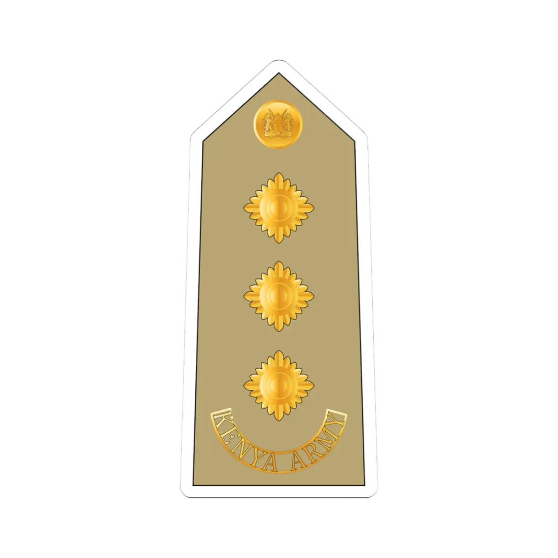 09. Kenyan Army CAPT (Kenya) (Military Rank) STICKER Vinyl Kiss-Cut Decal 3 Inch White - The Sticker Space