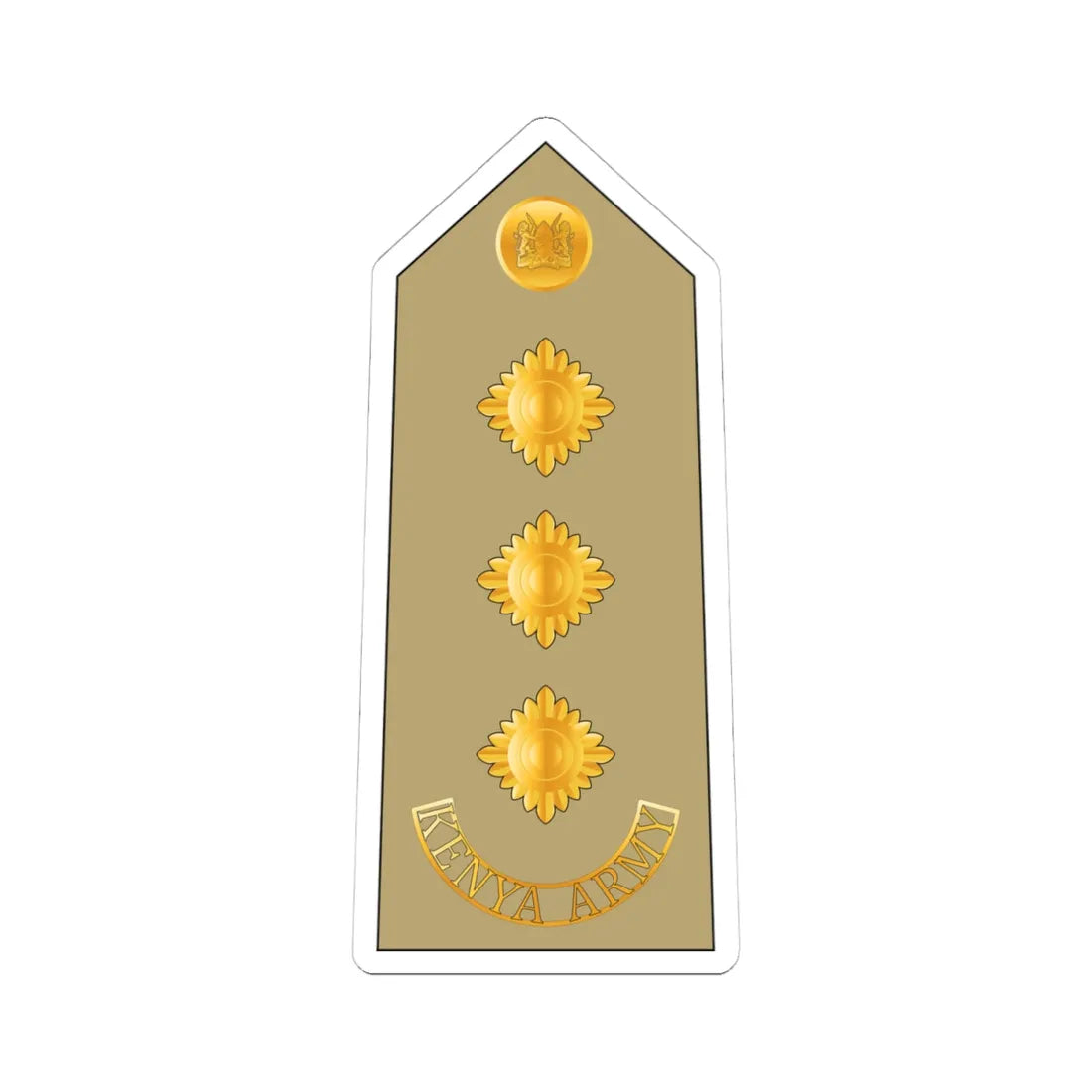 09. Kenyan Army CAPT (Kenya) (Military Rank) STICKER Vinyl Kiss-Cut Decal 4 Inch White - The Sticker Space