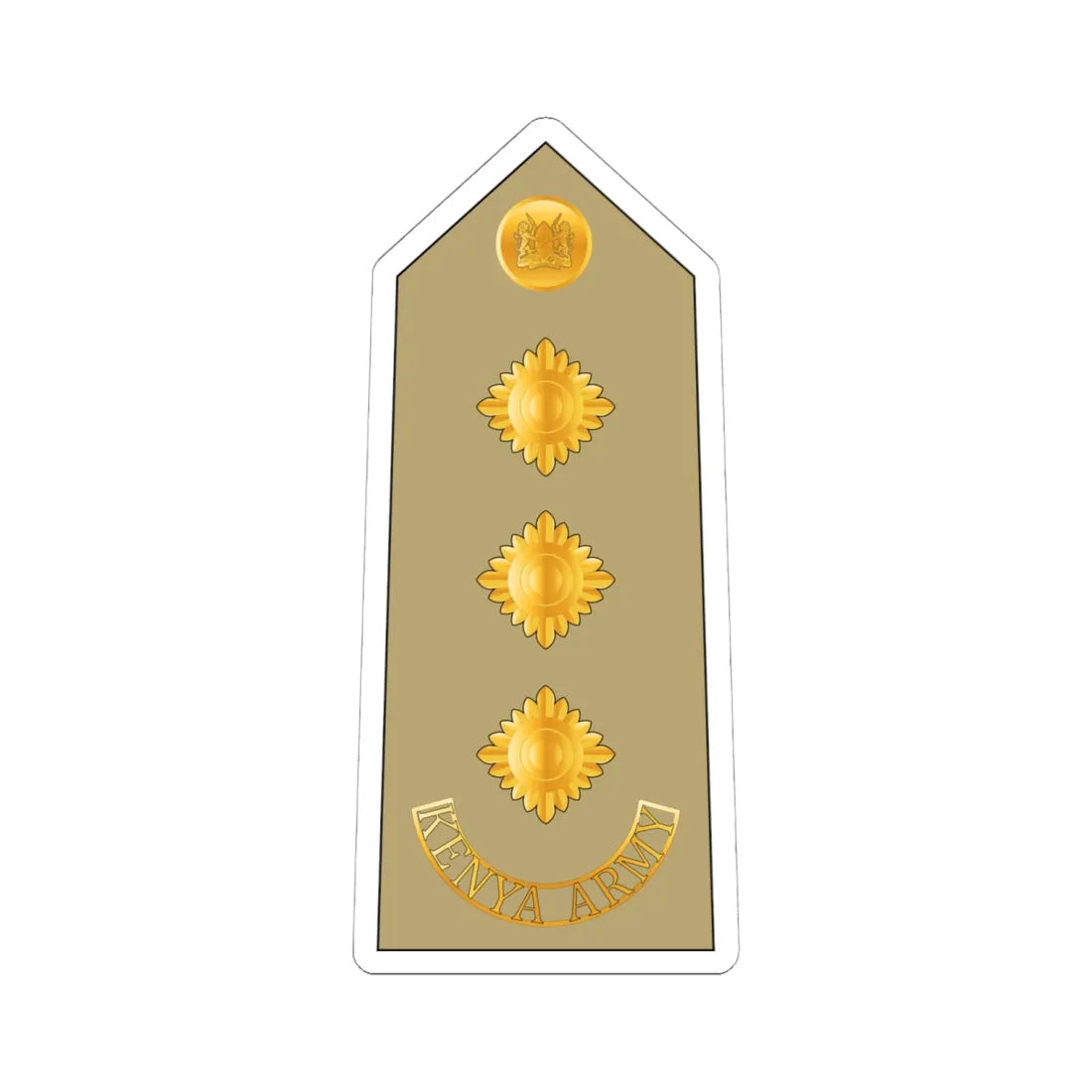 09. Kenyan Army CAPT (Kenya) (Military Rank) STICKER Vinyl Kiss-Cut Decal 6 Inch White - The Sticker Space