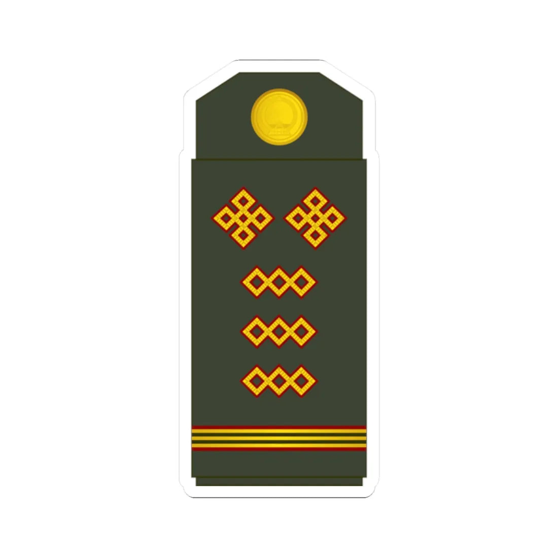 09 Mongolian Army SSG (Mongolia) (Military Rank) STICKER Vinyl Kiss-Cut Decal 2 Inch White - The Sticker Space
