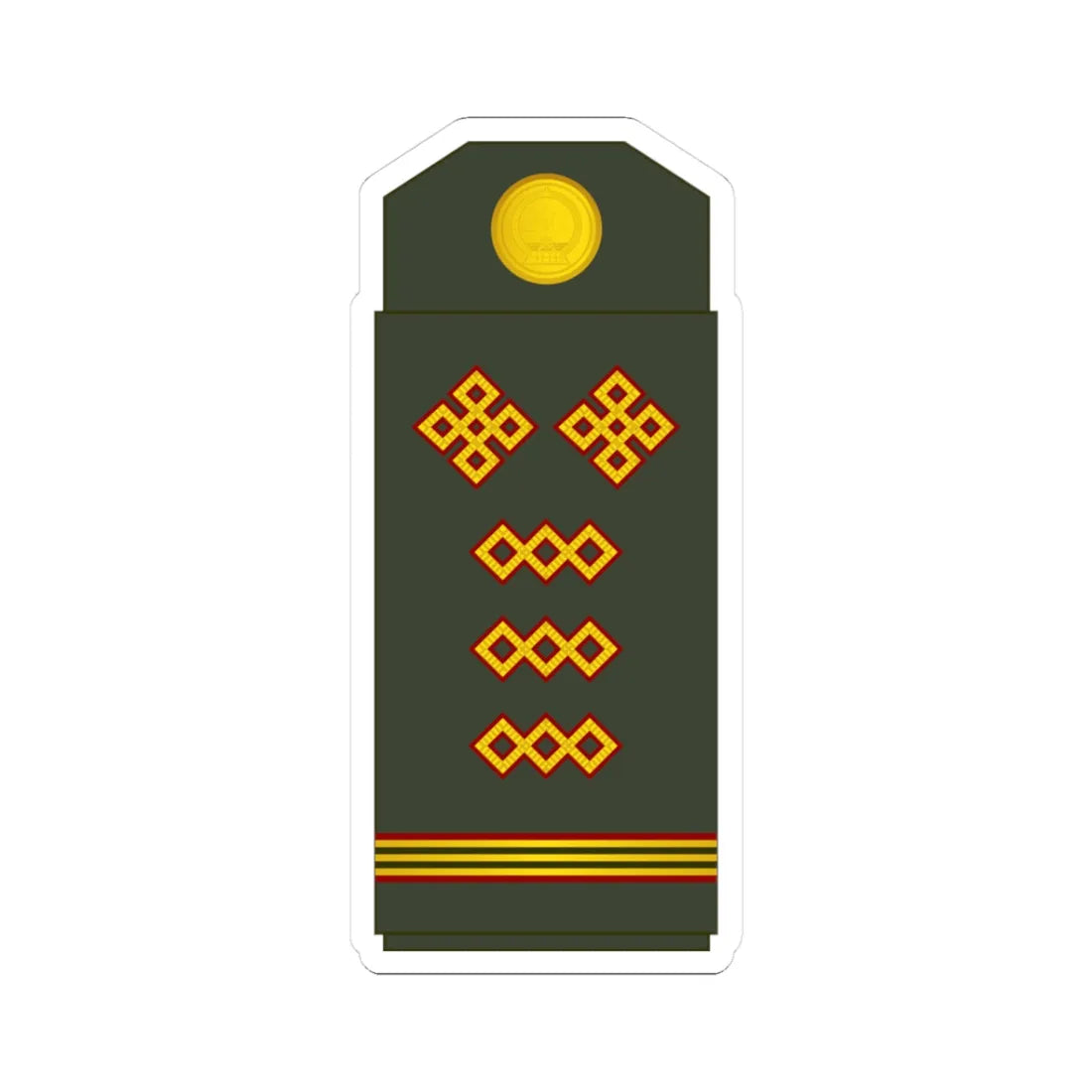 09 Mongolian Army SSG (Mongolia) (Military Rank) STICKER Vinyl Kiss-Cut Decal 3 Inch White - The Sticker Space