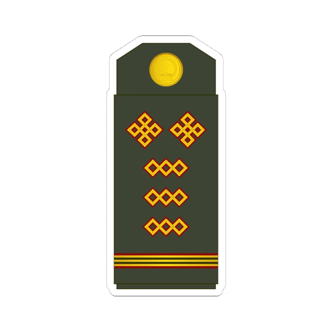 09 Mongolian Army SSG (Mongolia) (Military Rank) STICKER Vinyl Kiss-Cut Decal 4 Inch White - The Sticker Space