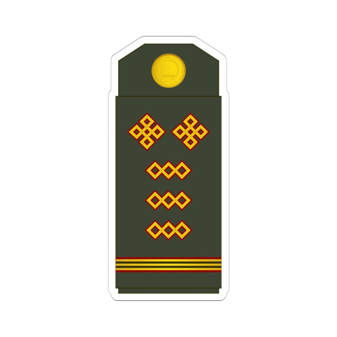 09 Mongolian Army SSG (Mongolia) (Military Rank) STICKER Vinyl Kiss-Cut Decal 6 Inch White - The Sticker Space