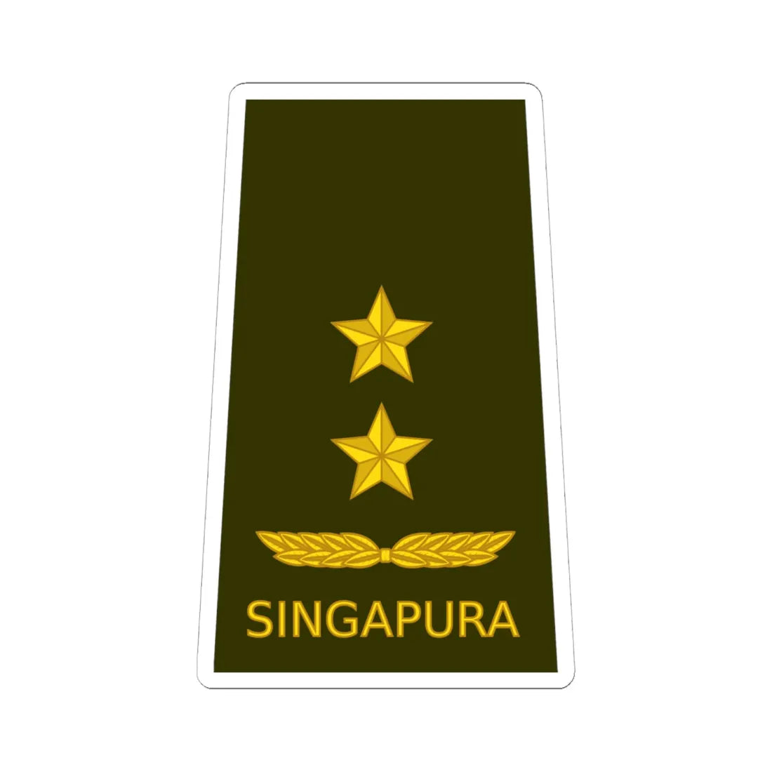 09 RSA OF07 (Singapore) (Military Rank) STICKER Vinyl Kiss-Cut Decal 6 Inch White - The Sticker Space