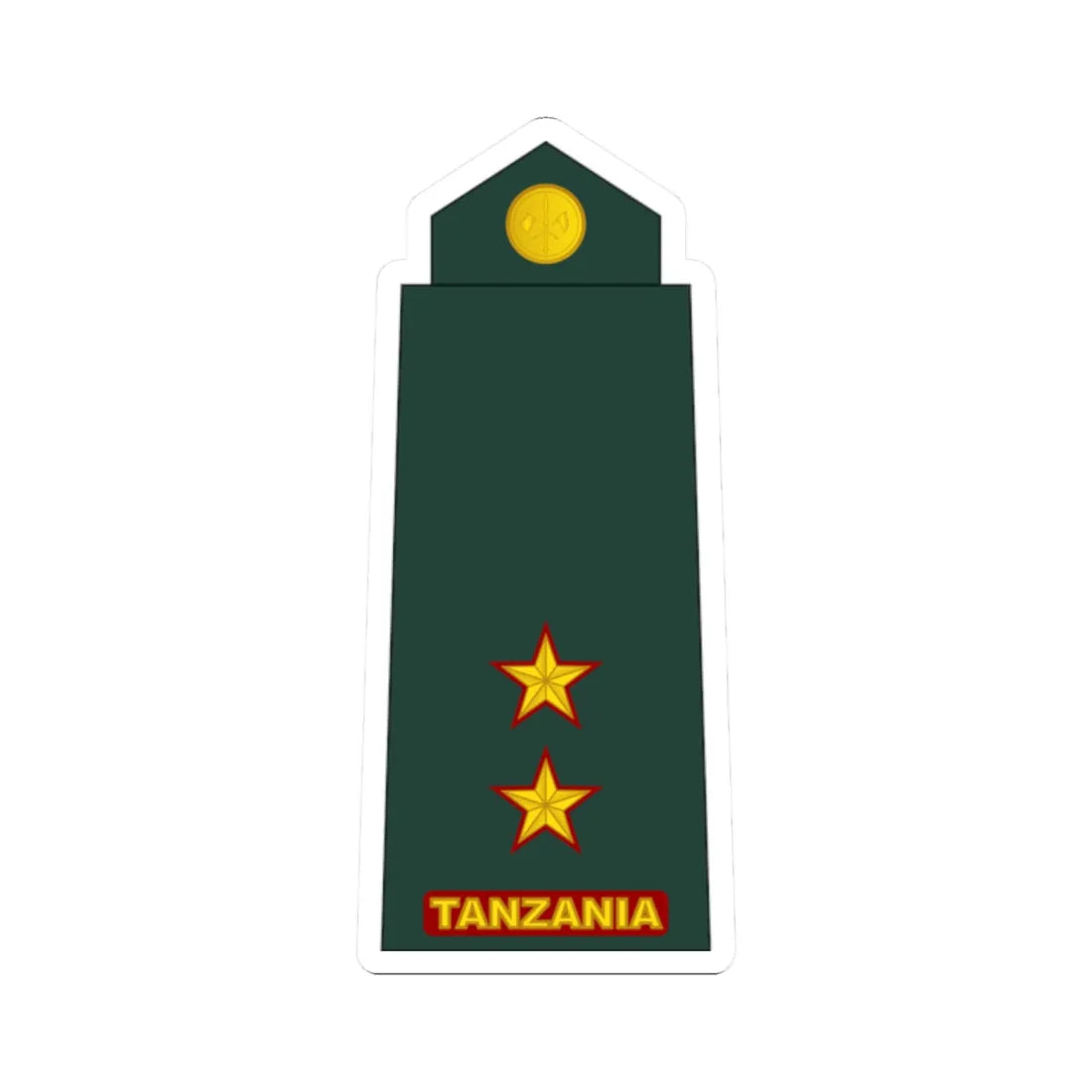 09 Tanzania Army 1LT (Tanzania) (Military Rank) STICKER Vinyl Kiss-Cut Decal 2 Inch White - The Sticker Space