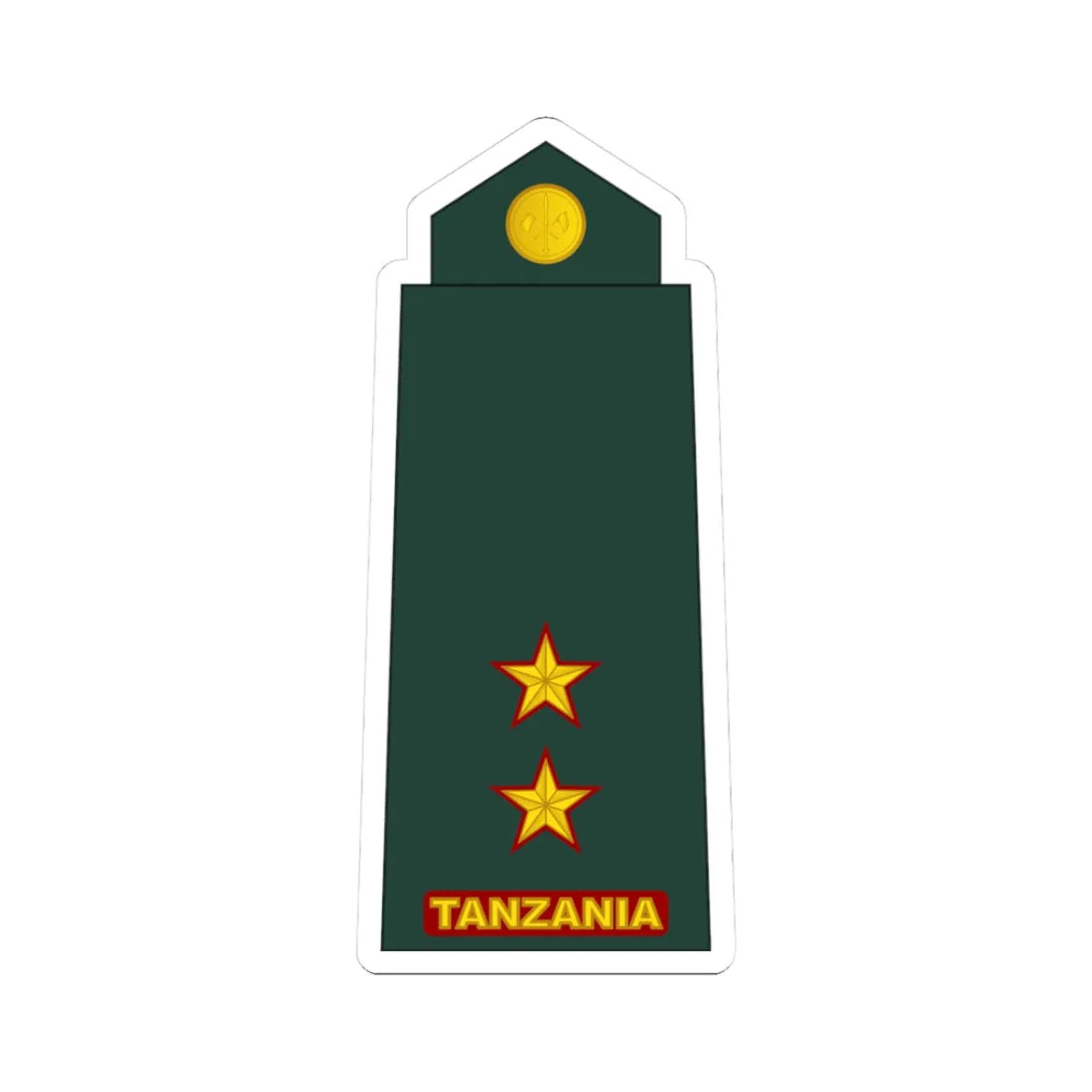 09 Tanzania Army 1LT (Tanzania) (Military Rank) STICKER Vinyl Kiss-Cut Decal 3 Inch White - The Sticker Space