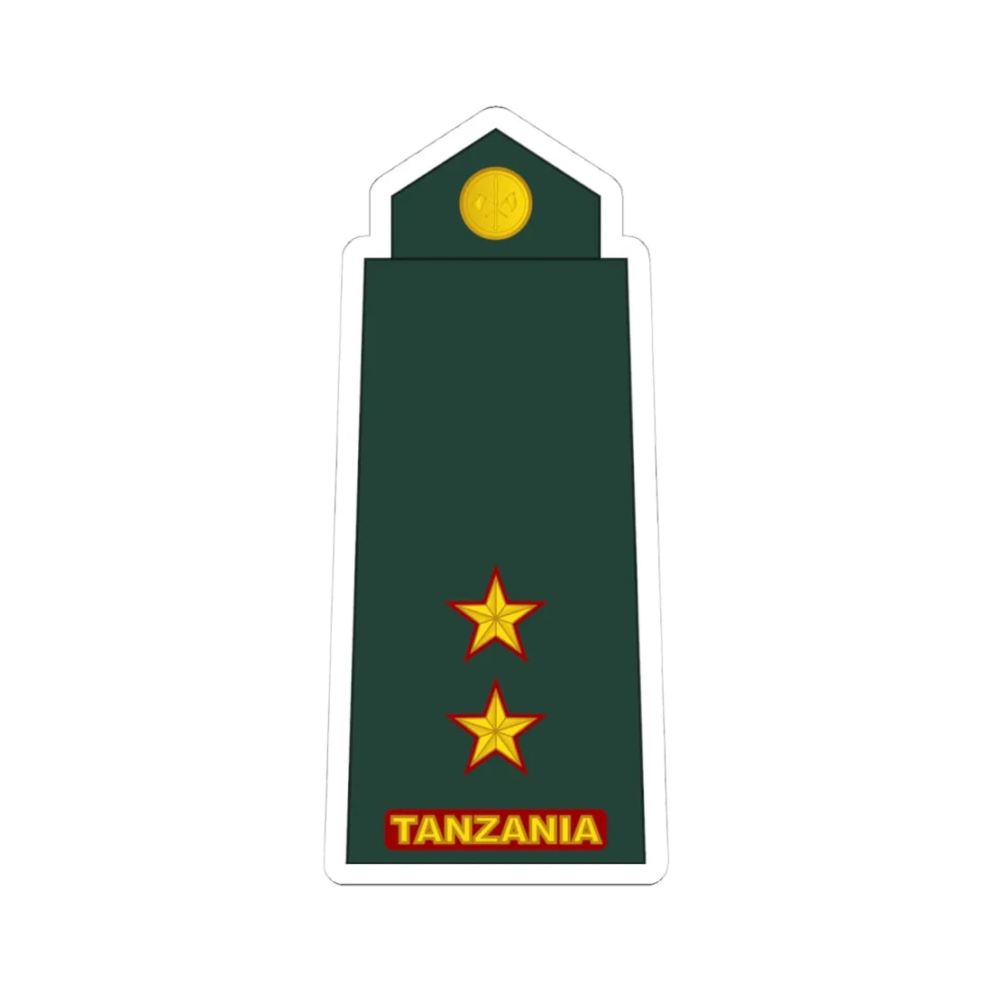 09 Tanzania Army 1LT (Tanzania) (Military Rank) STICKER Vinyl Kiss-Cut Decal 4 Inch White - The Sticker Space