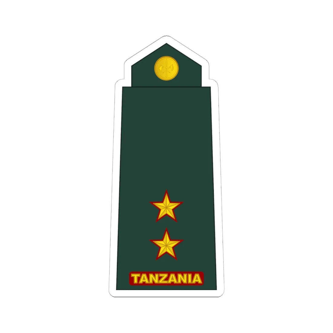 09 Tanzania Army 1LT (Tanzania) (Military Rank) STICKER Vinyl Kiss-Cut Decal 6 Inch White - The Sticker Space