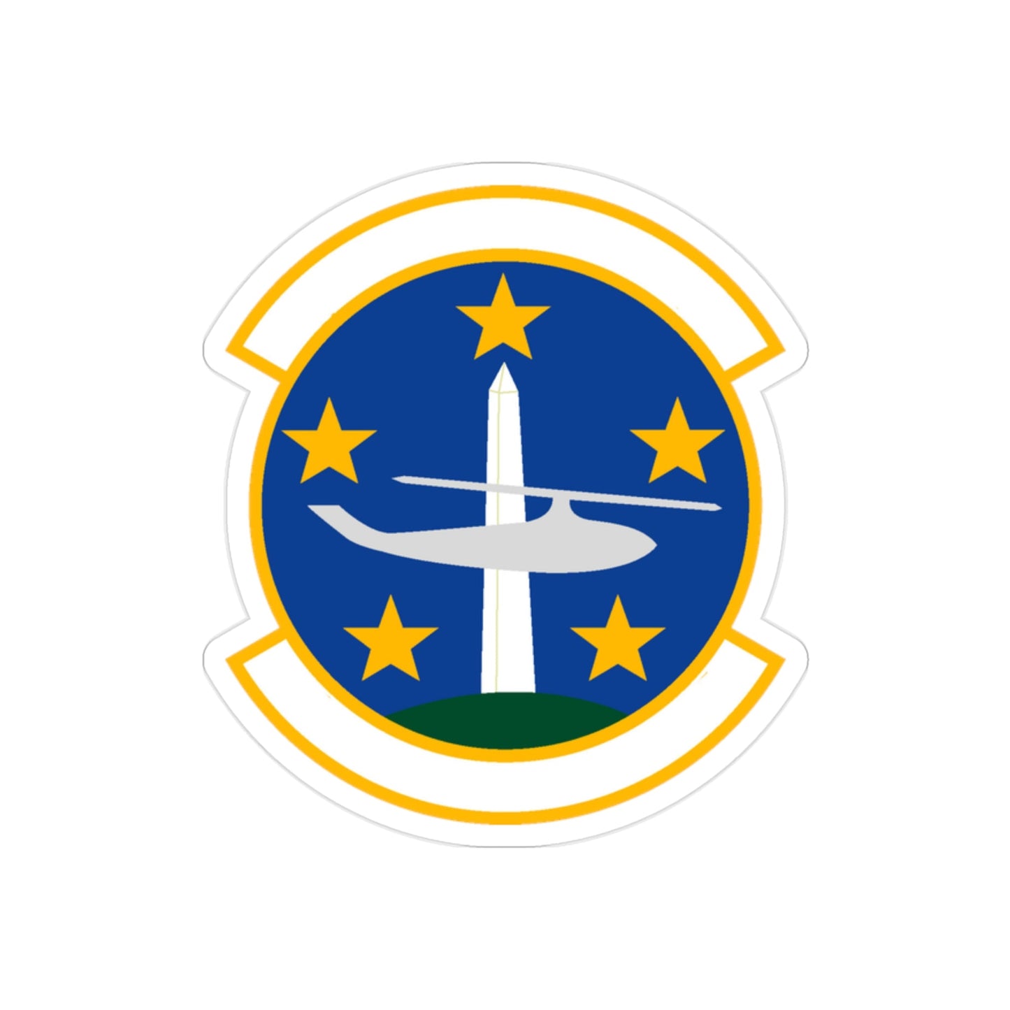 1 Helicopter Squadron (U.S. Air Force) REVERSE PRINT Transparent STICKER-2" × 2"-The Sticker Space