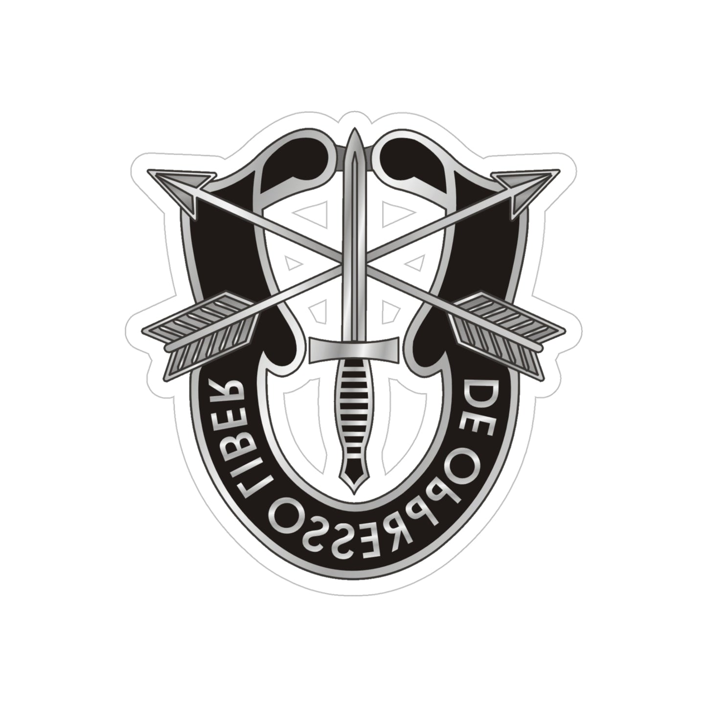 1 Special Forces (U.S. Army) REVERSE PRINT Transparent STICKER-5" × 5"-The Sticker Space