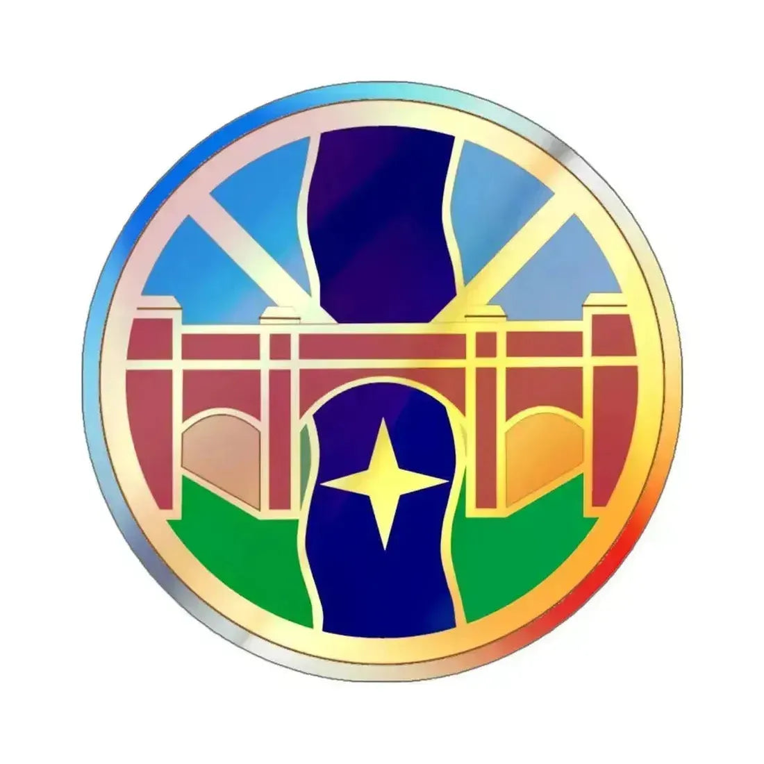 1 Transportation Agency (U.S. Army) Holographic STICKER Die-Cut Vinyl Decal 5 Inch Holographic - The Sticker Space