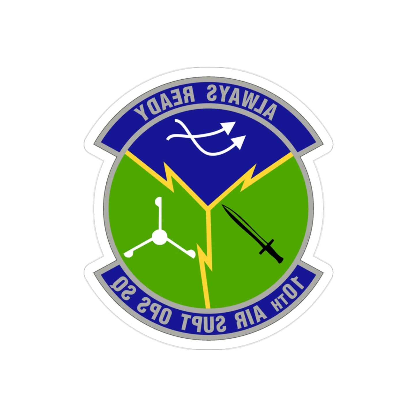 10 Air Support Operations Squadron ACC (U.S. Air Force) REVERSE PRINT Transparent STICKER-2" × 2"-The Sticker Space