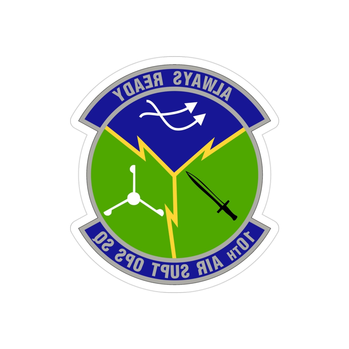 10 Air Support Operations Squadron ACC (U.S. Air Force) REVERSE PRINT Transparent STICKER-3" × 3"-The Sticker Space