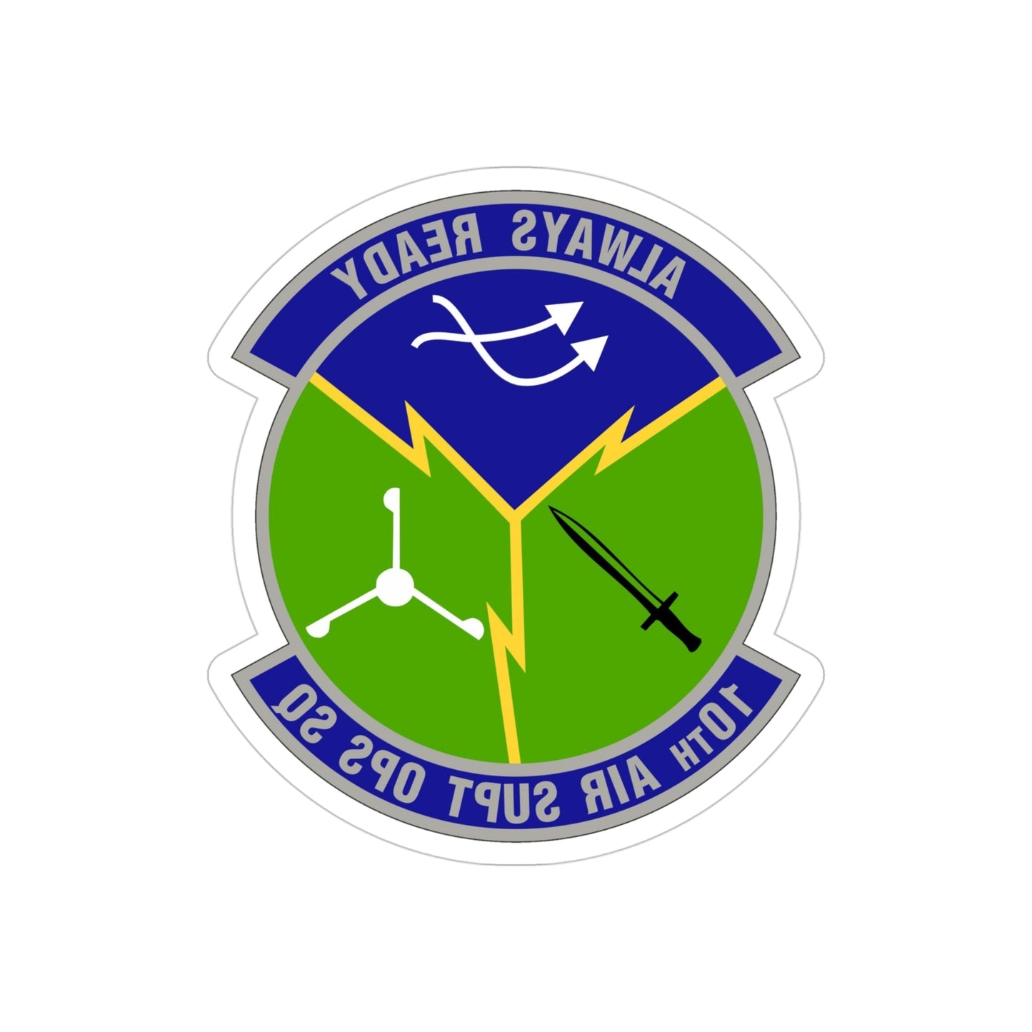 10 Air Support Operations Squadron ACC (U.S. Air Force) REVERSE PRINT Transparent STICKER-4" × 4"-The Sticker Space