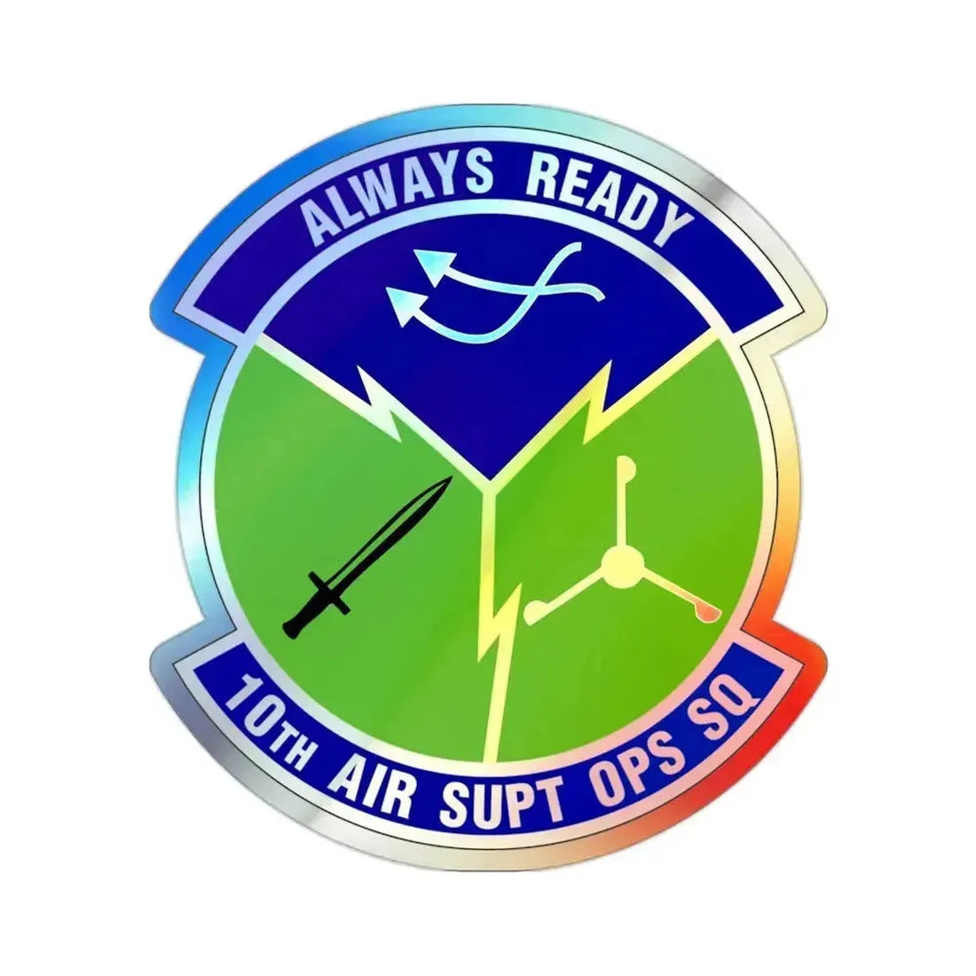 10 Air Support Operations Squadron ACC (U.S. Air Force) Holographic STICKER Die-Cut Vinyl Decal 2 Inch Holographic - The Sticker Space
