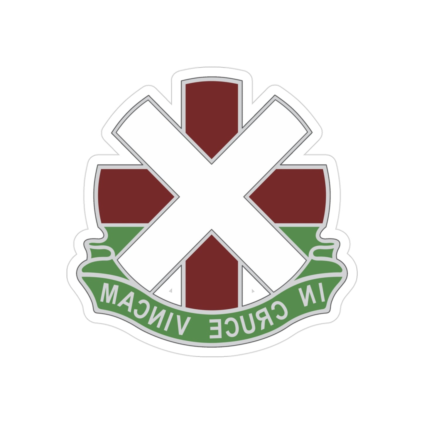 10 Field Hospital (U.S. Army) REVERSE PRINT Transparent STICKER-3" × 3"-The Sticker Space