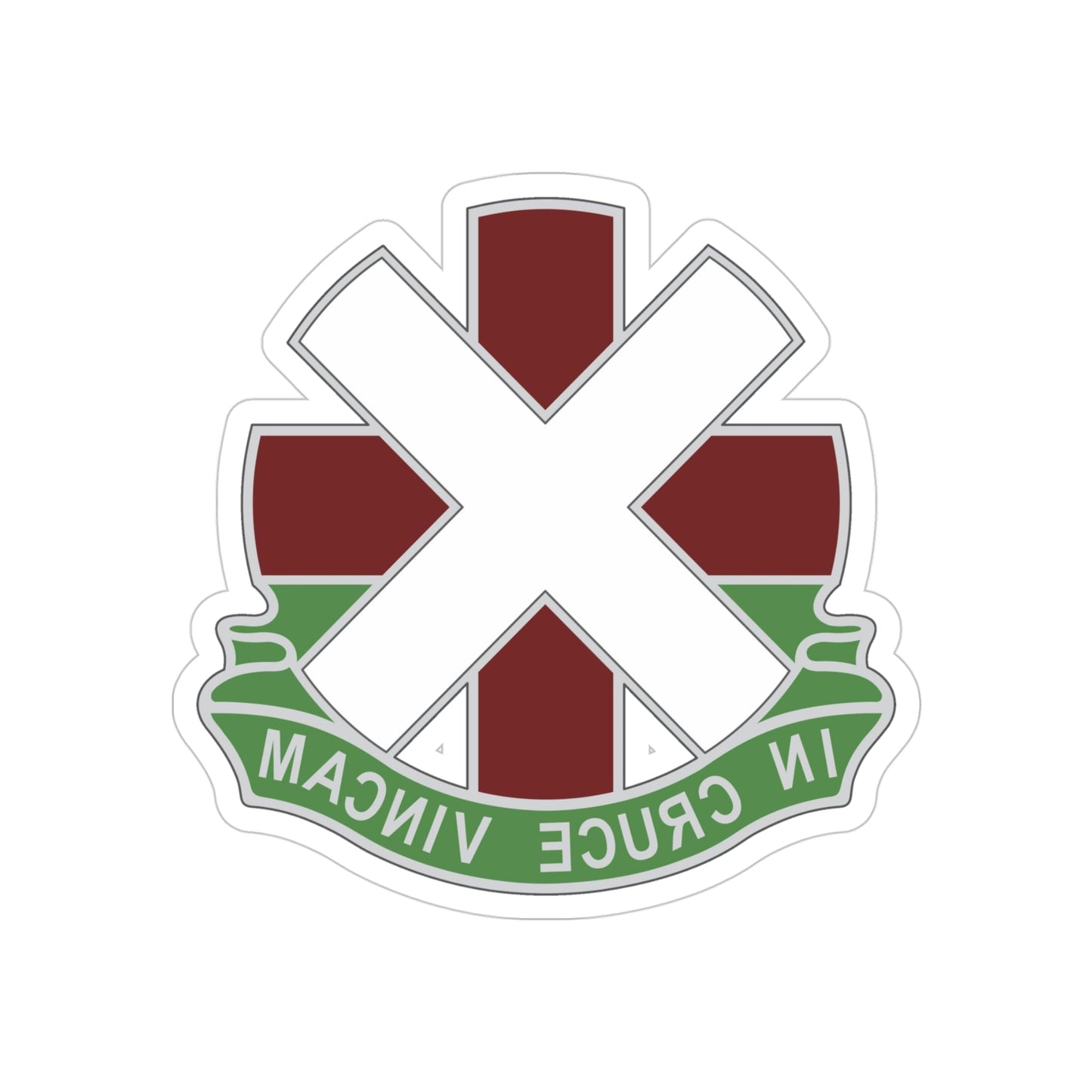 10 Field Hospital (U.S. Army) REVERSE PRINT Transparent STICKER-4" × 4"-The Sticker Space