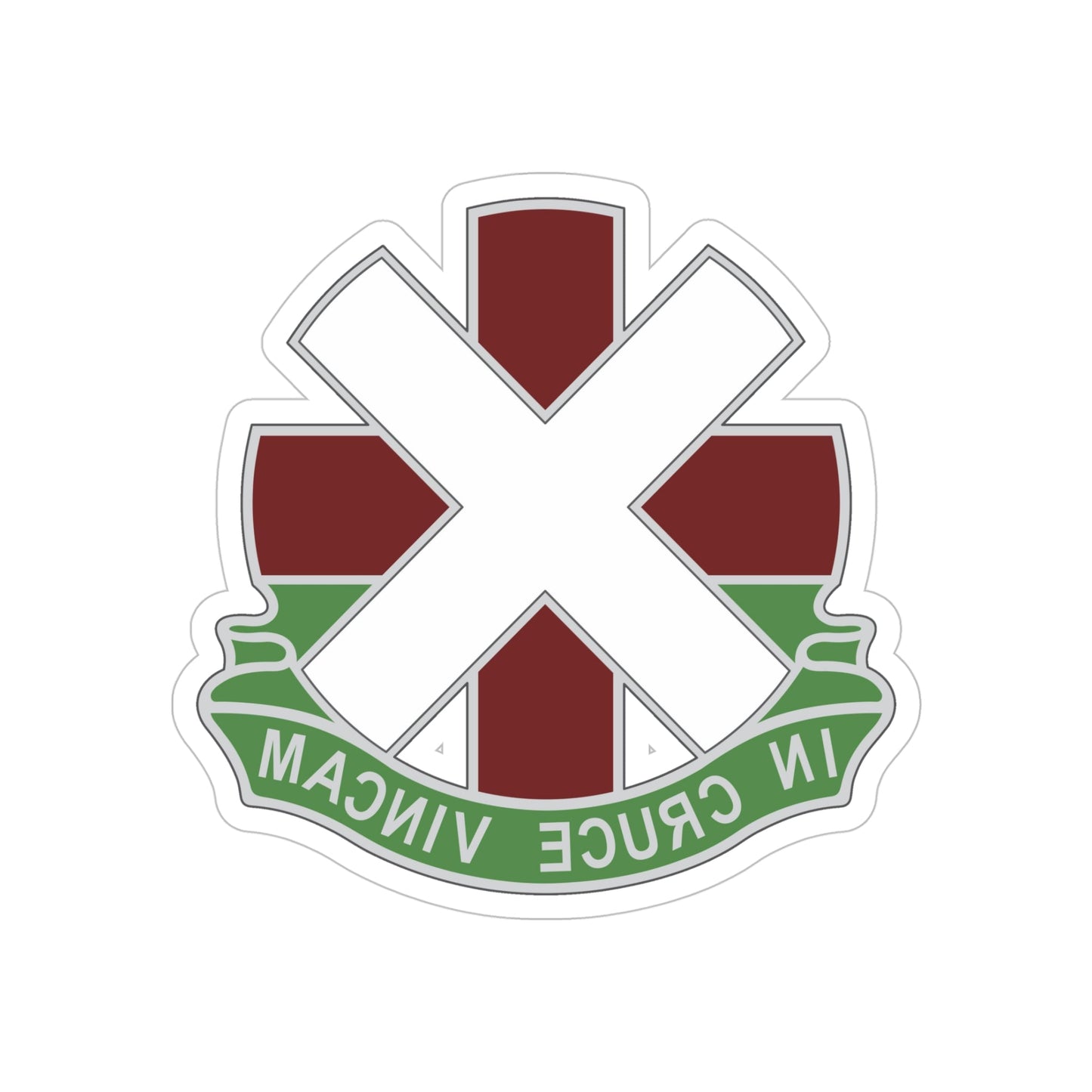 10 Field Hospital (U.S. Army) REVERSE PRINT Transparent STICKER-5" × 5"-The Sticker Space