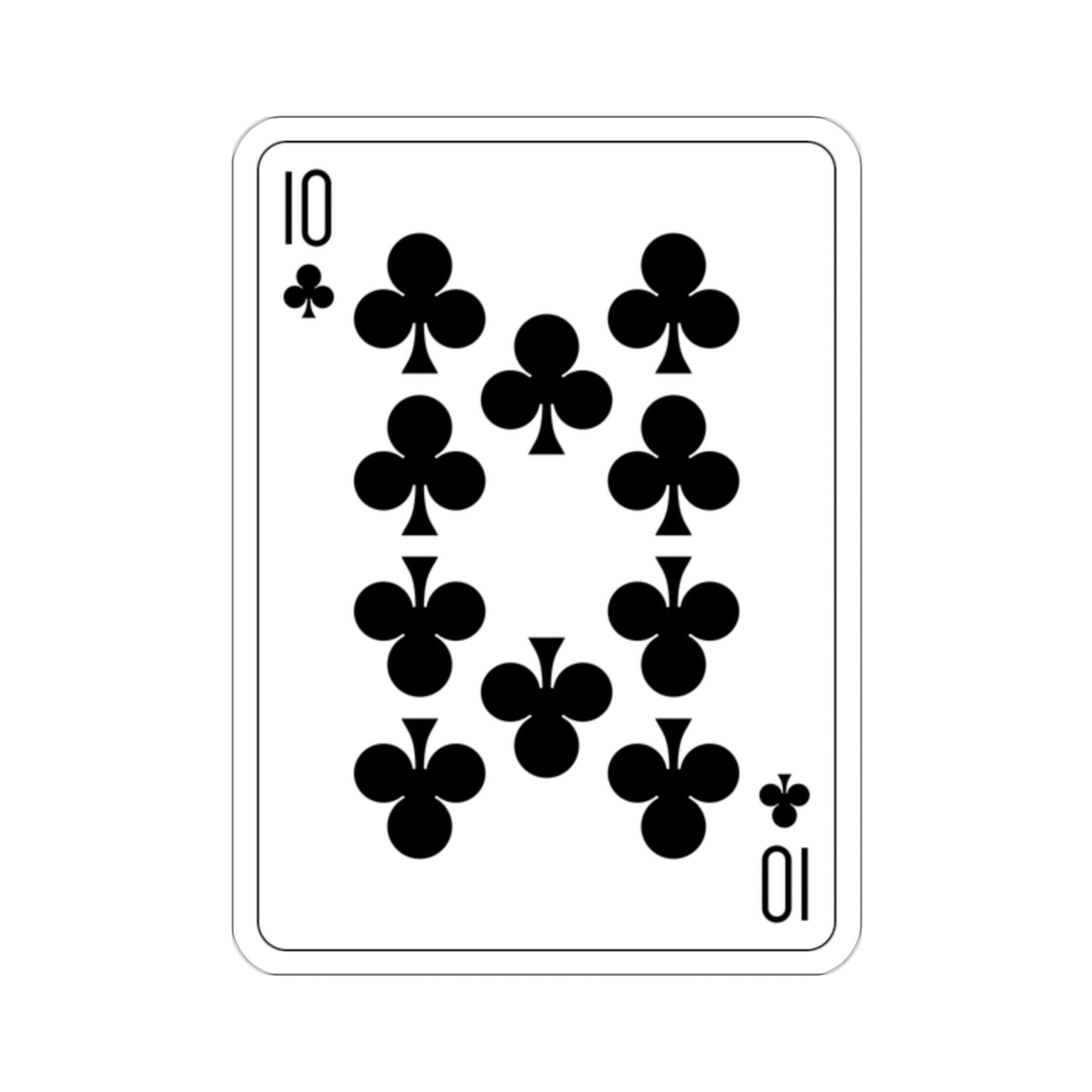 10 of Clubs Playing Card STICKER Vinyl Die-Cut Decal-2 Inch-The Sticker Space