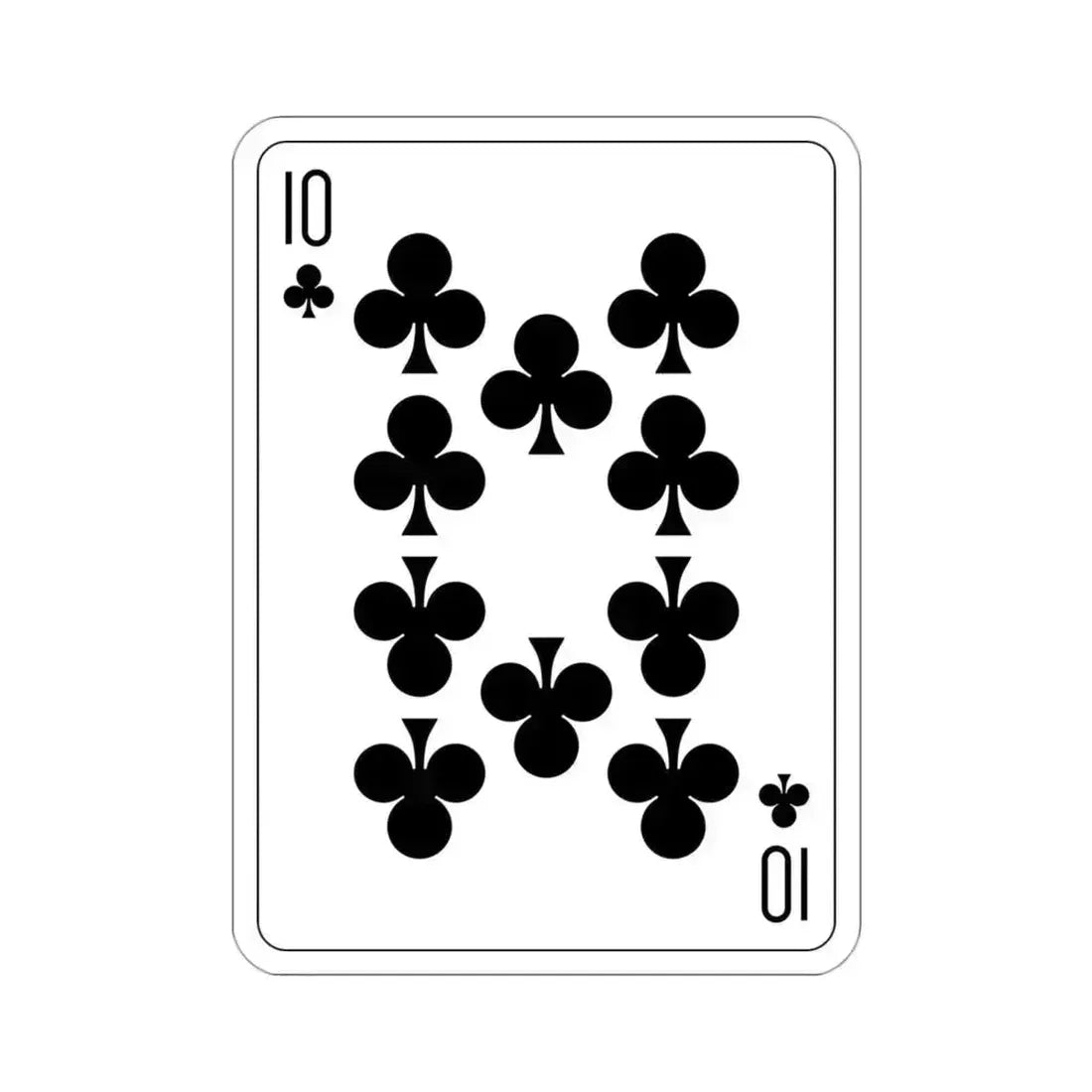 10 of Clubs Playing Card STICKER Vinyl Die-Cut Decal 3 Inch - The Sticker Space