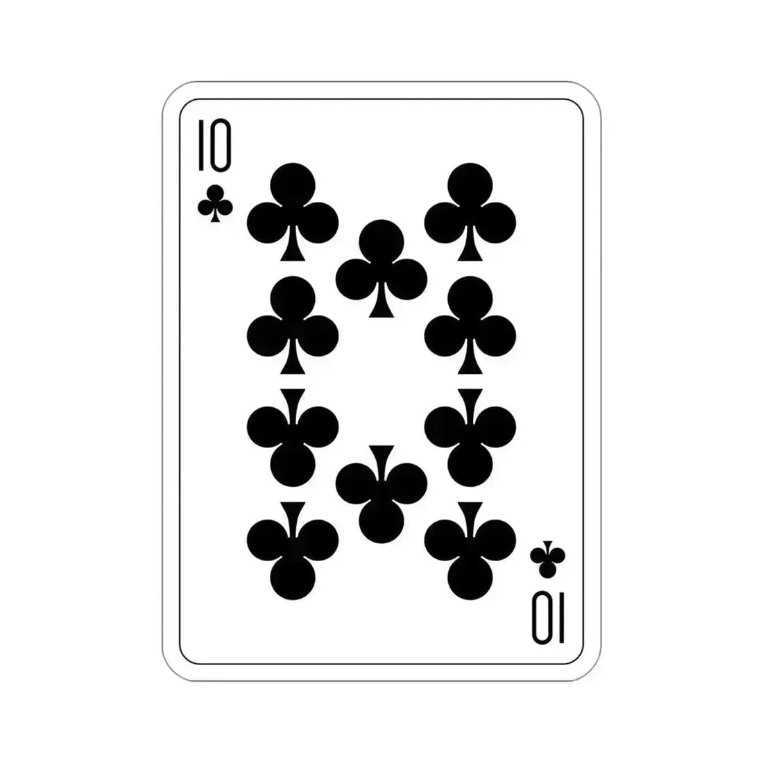 10 of Clubs Playing Card STICKER Vinyl Die-Cut Decal 4 Inch - The Sticker Space