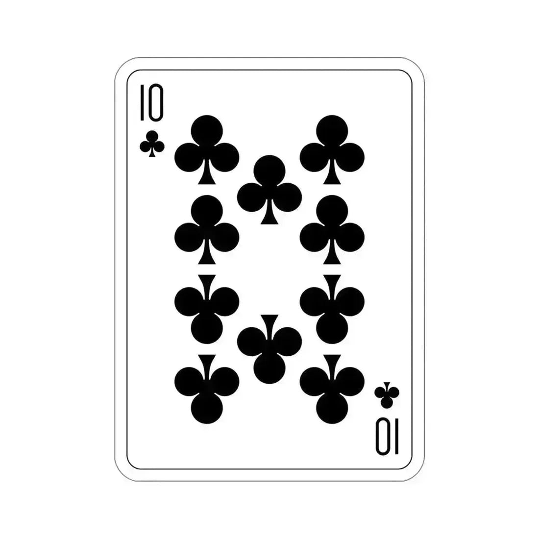10 of Clubs Playing Card STICKER Vinyl Die-Cut Decal 5 Inch - The Sticker Space