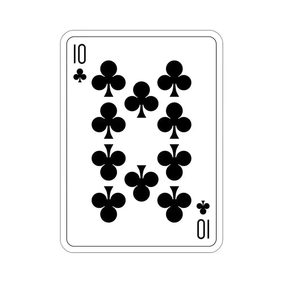 10 of Clubs Playing Card STICKER Vinyl Die-Cut Decal 6 Inch - The Sticker Space