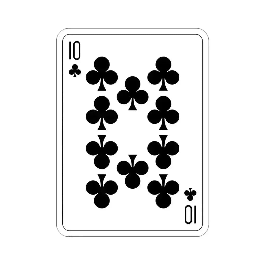 10 of Clubs Playing Card STICKER Vinyl Die-Cut Decal - The Sticker Space
