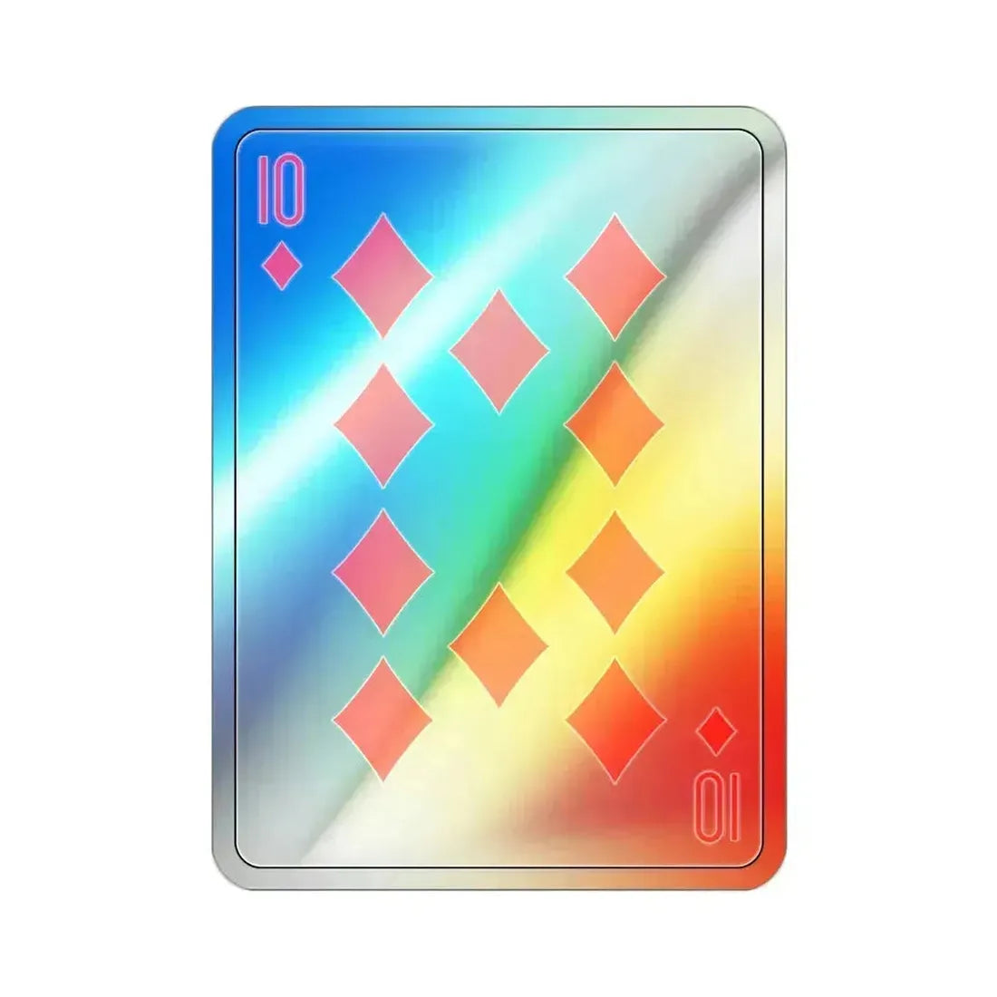 10 of Diamonds Playing Card Holographic STICKER Die-Cut Vinyl Decal - The Sticker Space