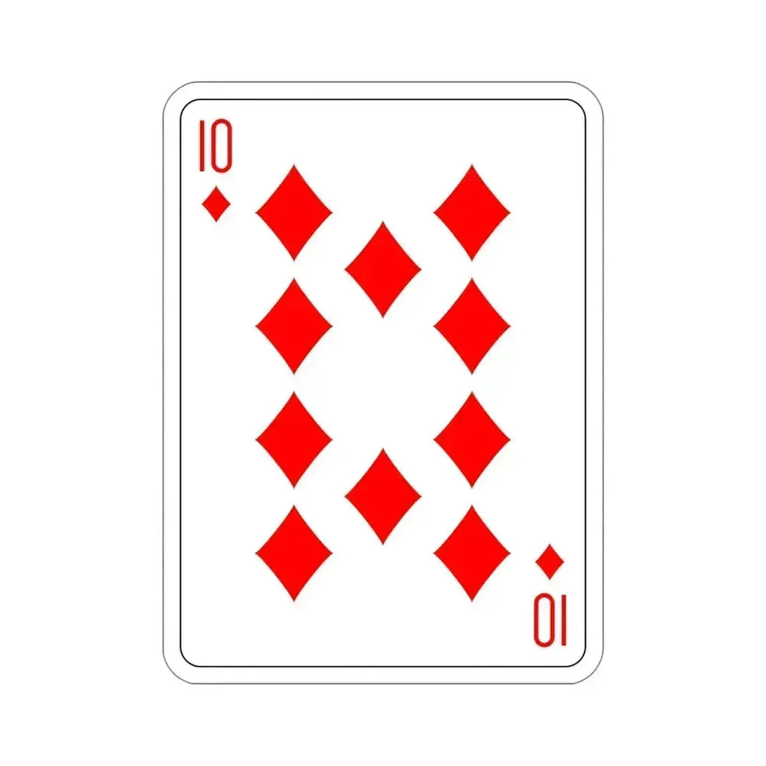 10 of Diamonds Playing Card STICKER Vinyl Die-Cut Decal 5 Inch - The Sticker Space