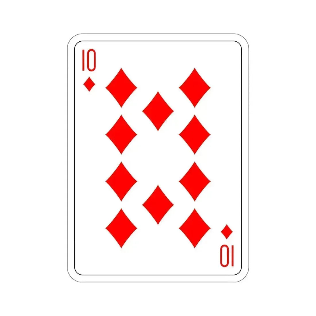 10 of Diamonds Playing Card STICKER Vinyl Die-Cut Decal - The Sticker Space